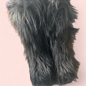 Dolls Kill Black Furry Winter Boots